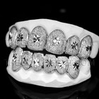 Custom Grillz  925 Sterling Silver Diamond Dust Handmade Real Grill Teeth