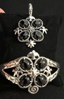 Carolyn Pollack American West Sterling   Black Agate Petroglyph Cuff   Pendant