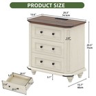 Nightstand With 3 Drawers Bedside Table Small Dresser For Bedroom Rustic White