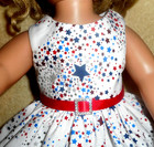 18  Doll Clothes Fits American Girl Doll-july 4th  Dress  Shoes  Bows  Pinwheel