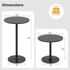 24  Round Pub Table Bistro Adjust Height 22  Or 40  Cocktail Table W metal Base