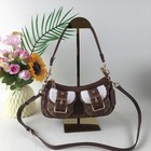 Coach Ashton Baguette Bag Cy658 In Signature Canvas With Shearling Outlet New