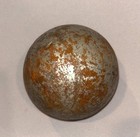 Antique Vtg 19th C 1900s Pr Carved Wooden Balls Early Silver Paint Great Surface