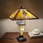 Tiffany Table Lamps With Nightlight16  Wide Handmade Stained Glass Desk Lamp    