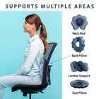 Total Pillow Travel Neck  Head  And Lumbar Support Pillow  Fleece Twistable T   