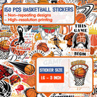 150 Pcs Basketball Stickers Vinyl Waterproof Non-repeating Adhesive Basketball S