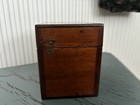 Vintage Antique Solid Wood Recipe Trinket Box  Hinged Lid