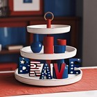4th Of July Decorations 5pcs Patriotic Wooden Table Signs Independence Memorial