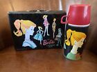 Vintage Original Barbie 1962 Black Vinyl Lunch Box Kit With Thermos
