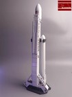 1   200 Scale Spacex Falconheavy Rocket With Launcher Tower Resin Model Toy 35cm