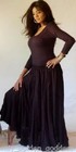 Black Skirt Maxi Os-m L Xl 1x 2x 3x 4x 5x 6x Plus Bias Ruffled Elastic Waist
