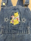 Vintage Disney Store Winnie The Pooh Piglet Denim Jumper Dress Sherpa Hem Size 4