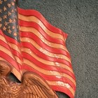 Rare Sexton 1988 Patriotic Eagle American Flag Metal Wall Plaque 3d Signed