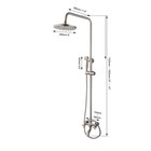 Brushed Nickel Shower Faucet Set Rainfall Round Head Wall Mount Mixer Brass Taps