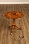 Baker Stately Homes Marquetry Inlaid Pedestal Side Table