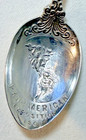 Vintage 1901 Pan American Expo Sterling Silver Souvenir Spoon Indian Buffalo