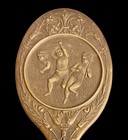 Antique Cherub Harvest Gutta Percha Hand Mirror pat June 19  1866 12    X 5   