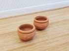 Dollhouse Terra Cotta Pots Planters Set Of 2 Unglazed Round 1 12 Scale Miniature