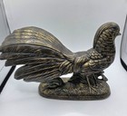    vintage Bronzed Cast Aluminum Pheasant Statue - Mid-century Game Bird