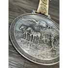 Zinn Becker German Decor Wall Pewter 95  Medallion Hanging Farmer Horses Vintage