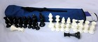 Quiver Chess Set Combo  Blue Chess Bag  Blue Board    Black   White Chess Pieces