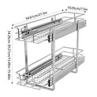 Iron Pull Out Cabinet Organizer 2-tier Cabinet Shelve Kitchen Cabinet Organizer