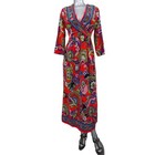 Psychedelic Paisley Swirls Neon Bright Hawaiian Maxi Dress Vintage 1960 s 1970 s