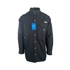 Columbia Men s Shirt Bonehead Pfg Long Sleeve - Black White Blue Fossil  fm7120 