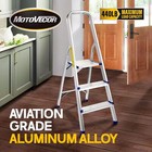 Aluminum Folding 3-step Stool Ladder Anti-slip Adults 440 Lbs Sliver