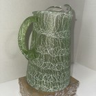 Vtg  Retro  Light Green Spaghetti String Glass Pitcher