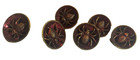 Victorian Era Set Of 6  Black Glass Button With Spider And Unique Finish