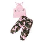 Toddler Kids Baby Girl Clothes Set Vest Top Tank Camo Pants Trousers Outfits
