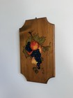 Vintage Hand Painted Wood Plaque Wall Hanging Fruits  French Country Kitchen