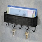 Wall Mount Key Rack Hanger Holder 5 Hook Chain Storage Key Organizer Home Office