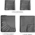 Hotel Luxury Queen Size 4 Piece Sheet Set Dark Grey Oeko-tex Bed Sheet Set