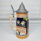 Vintage Beer Stein German With Pewter Lid Made In Germany