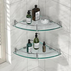 Glass Shower Shelves Caddies Tempered Bathroom Glass Shelf With Rail Wall Mounte