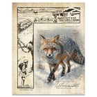 Vintage Fur Trapper Catalog Art Print Gray Fox Trapping Cabin Artwork Decor Gift