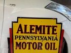 Vintage  alemite Pennsylvania Motor Oil  Porcelain Enamel Sign 30  X 24 