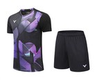 Victor Adult Kid Sports Suit Tennis Table Badminton Clothes Set T Shirts shorts