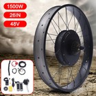 26  Fat Tire Electric Bicycle Snow Bike Motor Conversion Kit Rear Wheel Lcd 48v