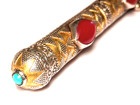 Rare Antique Turkish Silver   Brass Grogger Noise Maker W  Carnelian   Turquoise