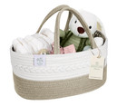 New Best Baby Diaper Caddy Organizer  Cotton Nursery Gift Basket With Handle Lid