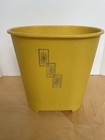 Vtg Mcm Atomic Starburst Gold Plastic Wastebasket Trash Can Garbage 1960   s