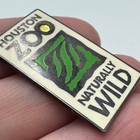 Vintage Houston Zoo Naturally Wild Logo Travel Souvenir Lapel Pin Black Green