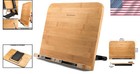 Bamboo Book Stand With 6 Adjustable Heights - Foldable Cookbook Holder 13 4x9 3