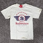 Budweiser King Of Beers T Shirt Mens White Brew City Graphic Print Nwt