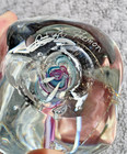Robert Hamon Signed Art Glass Paperweight Colorful Swirl Abstract Organic Dancer