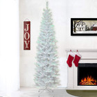 Company 6 Ft Unlit White Iridescent Tinsel Artificial Christmas Tree  520 Tips 