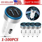 Wholesale Bulk Lot For Iphone 16e 15 14 13 Fast Usb Dual Ports Car Charger White